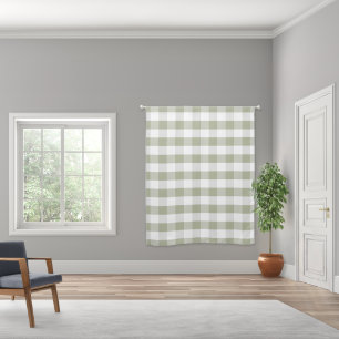 Sage Green Buffalo/Gingham Check/Plaid Farmhouse Blackout Curtains