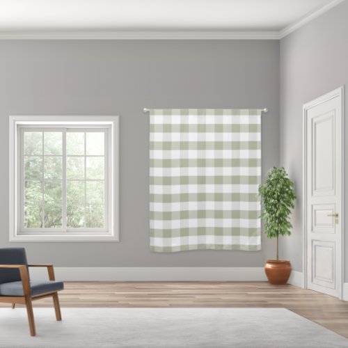 Sage Green BuffaloGingham CheckPlaid Farmhouse Blackout Curtains