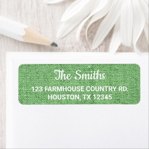 Sage Green Burlap Modern Rustic Label