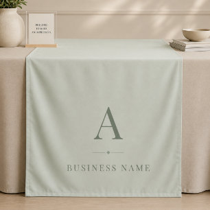 Sage Green Business Branded Table Runner Banner Tapestry