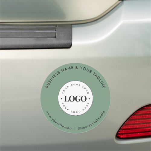 Sage Green Business Company Custom Logo  Text Car Magnet