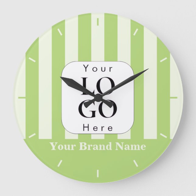 Sage Green Business Logo Custom Wall Clock (Front)