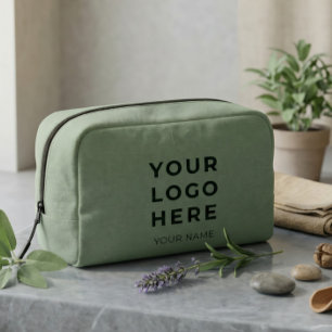 Sage Green Business Logo Name Instagram Travel Dopp Kit
