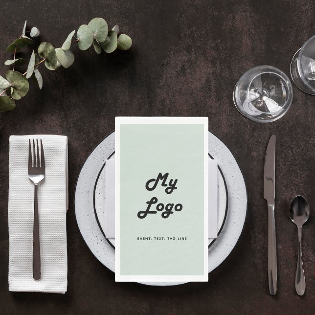 Sage green business logo paper guest towels (Creator Uploaded)