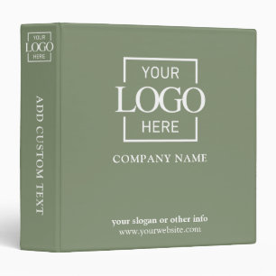 Sage Green Business Logo Professional No Minimum 3 Ring Binder