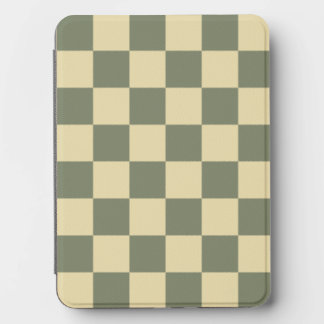 Sage Green Butter Yellow Checkered Retro Pattern Kindle Cover