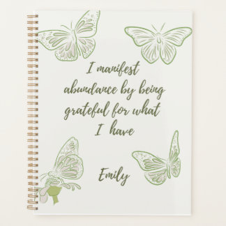 Sage Green Butterfly Positive Affirmation  Planner