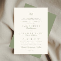 Sage Green Calligraphy Monogram Cream The Wedding