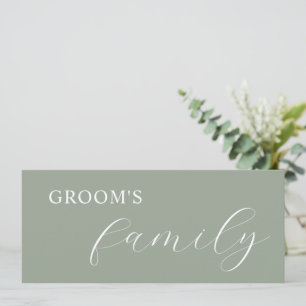 Sage green calligraphy reserved place cards