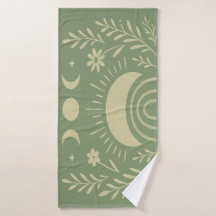 Sage Green Celestial Bath Towel