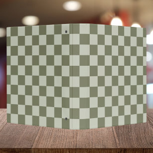 Sage Green Checkerboard 3 Ring Binder