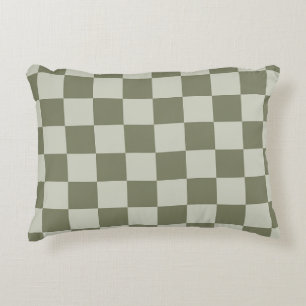 Sage Green Checkerboard Accent Pillow
