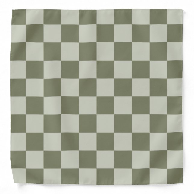 Sage Green Checkerboard Bandana (Front)