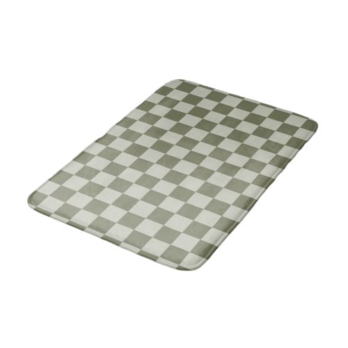 Sage Green Checkerboard Bath Mat