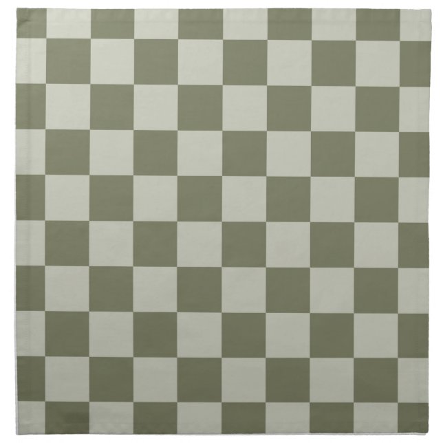 Sage Green Checkerboard Cloth Napkin (Front)