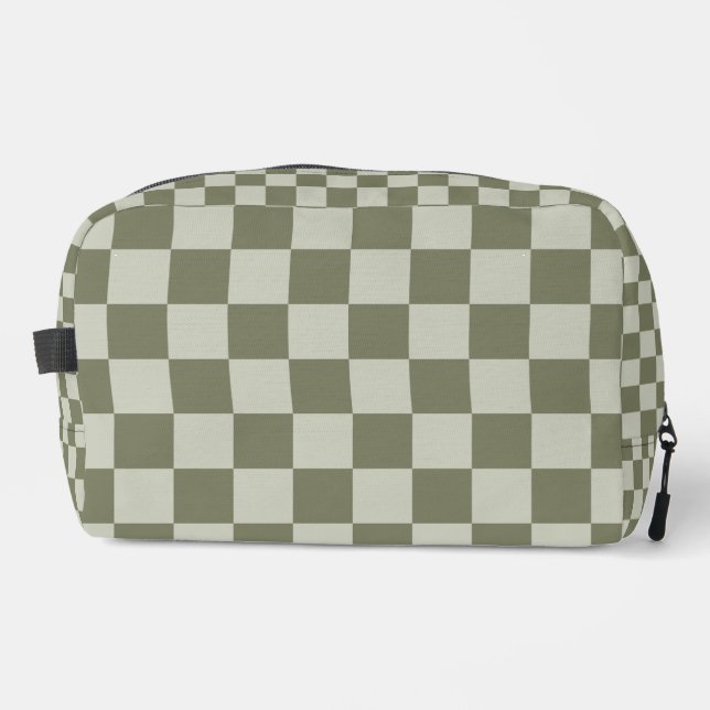 Sage Green Checkerboard Dopp Kit (Front)