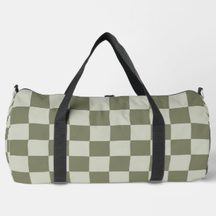 Sage Green Checkerboard Duffle Bag