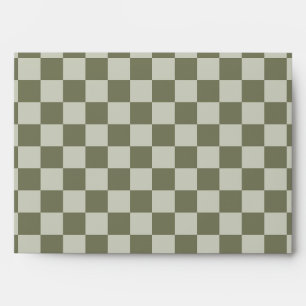 Sage Green Checkerboard Envelope