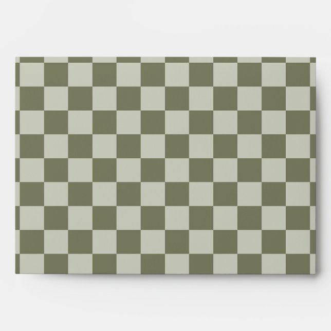 Sage Green Checkerboard Envelope (Front)