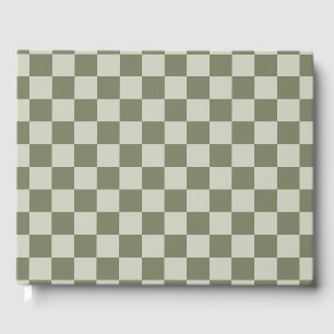 Sage Green Checkerboard Guest Book