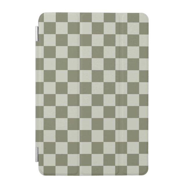 Sage Green Checkerboard iPad Mini Cover (Front)
