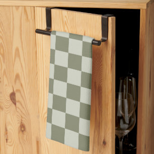 Sage Green Checkerboard Kitchen Towel