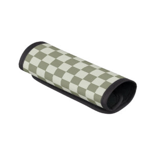 Sage Green Checkerboard Luggage Handle Wrap