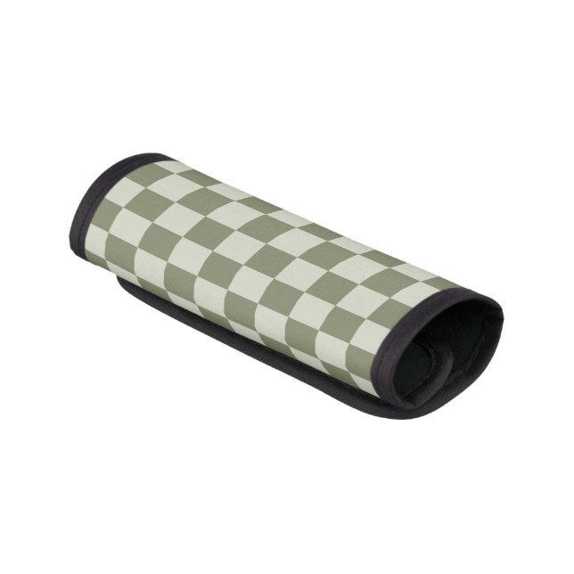 Sage Green Checkerboard Luggage Handle Wrap (Angled)