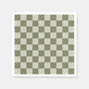 Sage Green Checkerboard Napkins