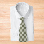 Sage Green Checkerboard Neck Tie<br><div class="desc">Sage Green Checkerboard</div>
