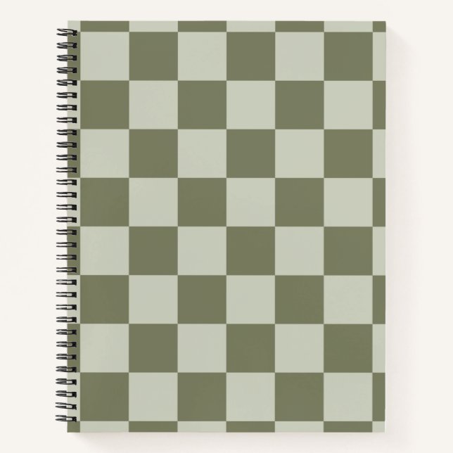 Sage Green Checkerboard Notebook (Front)