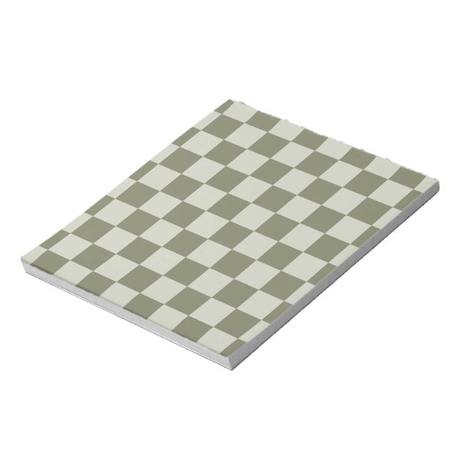Sage Green Checkerboard Notepad (Rotated)