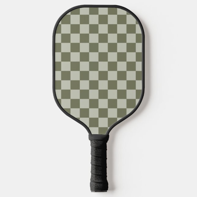 Sage Green Checkerboard Pickleball Paddle (Front)