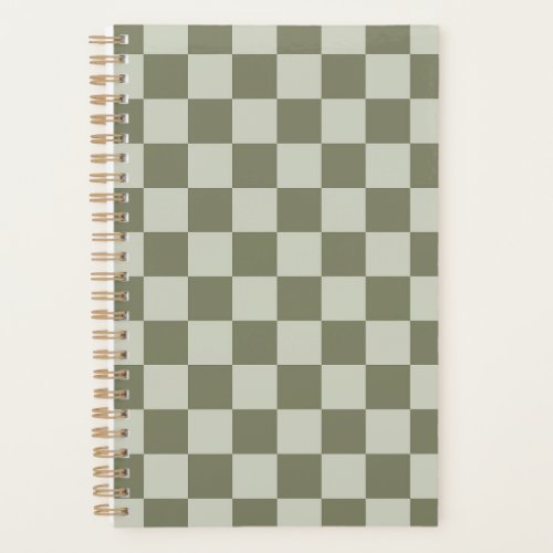 Sage Green Checkerboard Planner