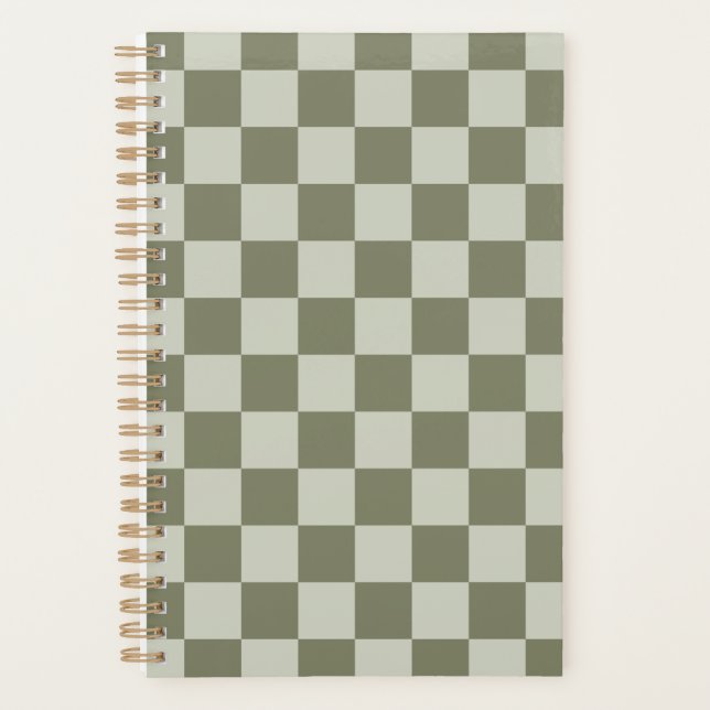 Sage Green Checkerboard Planner (Front)