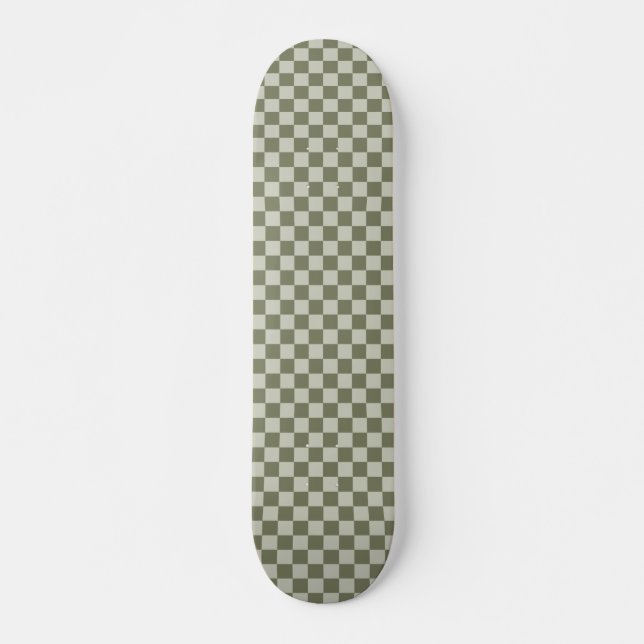 Sage Green Checkerboard Skateboard (Front)