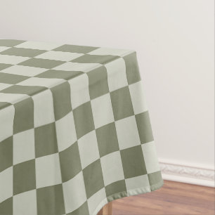 Sage Green Checkerboard Tablecloth