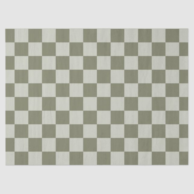 Sage Green Checkerboard Tissue Paper (Front)