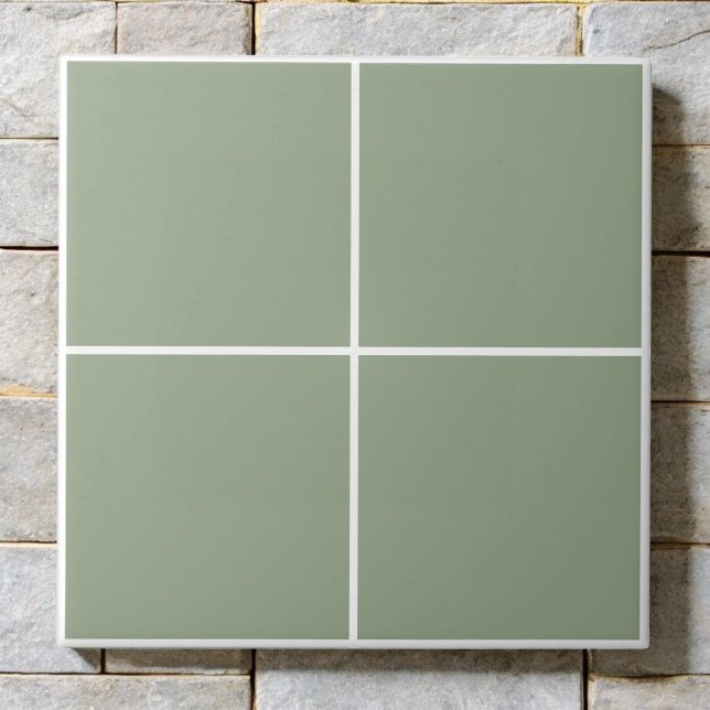 Sage Green Checkered Modern Monochrome Minimalist  Ceramic Tile (Creator Uploaded)