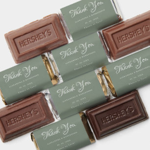 Sage Green Cheers to lovers Wedding thank you  Hershey's Miniatures