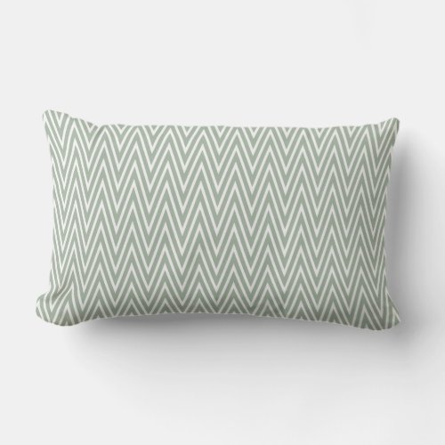 Sage Green Chevron Pattern Lumbar Pillow