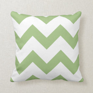 Sage Green Chevron Pattern Throw Pillow