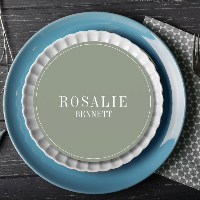 Sage Green Chic Formal Round Wedding Guest Place  Program (Creator Uploaded)