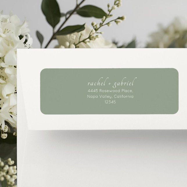 Sage Green | Chic Simple Clean Wedding Label (Creator Uploaded)