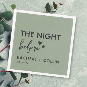 Sage Green Chic Simple Modern Rehearsal Dinner Napkins