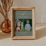 SAGE Green Childhood Photos Table Number Card 5x7<br><div class="desc">The Sienna Collection perfectly captures the essence of a bohemian, rustic, western or desert celebration. The collection features a modern script font that lends a touch of elegance and sophistication to the warm terracotta hues used throughout the collection. This collection is perfect for anyone who wants to convey a sense...</div>