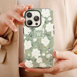 Sage Green Chinoiserie Bird Peony Garden Monogram iPhone 13 Case<br><div class="desc">This chinoiserie-inspired design features elegant botanical florals,  birds and greenery in sage green and ivory white. Personalize the phone case with your monogram or initial.</div>