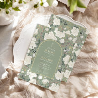 Sage Green Chinoiserie Floral Garden Wedding