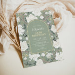 Sage Green Chinoiserie Floral Women 50th Birthday Invitation<br><div class="desc">This chinoiserie-inspired design features elegant botanical florals,  birds and greenery in sage green and off white. Personalize the invite with your details and if you want to further re-arrange the style and placement of the text,  please press the "Click to customize further" button.</div>