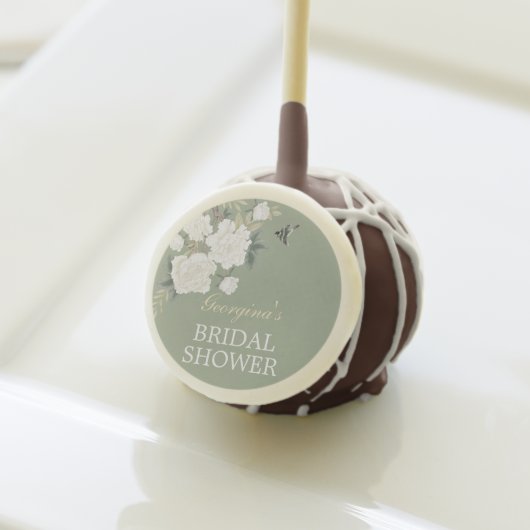 Sage Green Chinoiserie Porcelain Bridal Shower Cake Pops (Front Insitu)